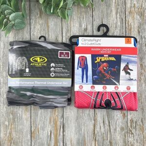 Boys Spider-Man & Camo Thermal Sets 2-Pack Size S